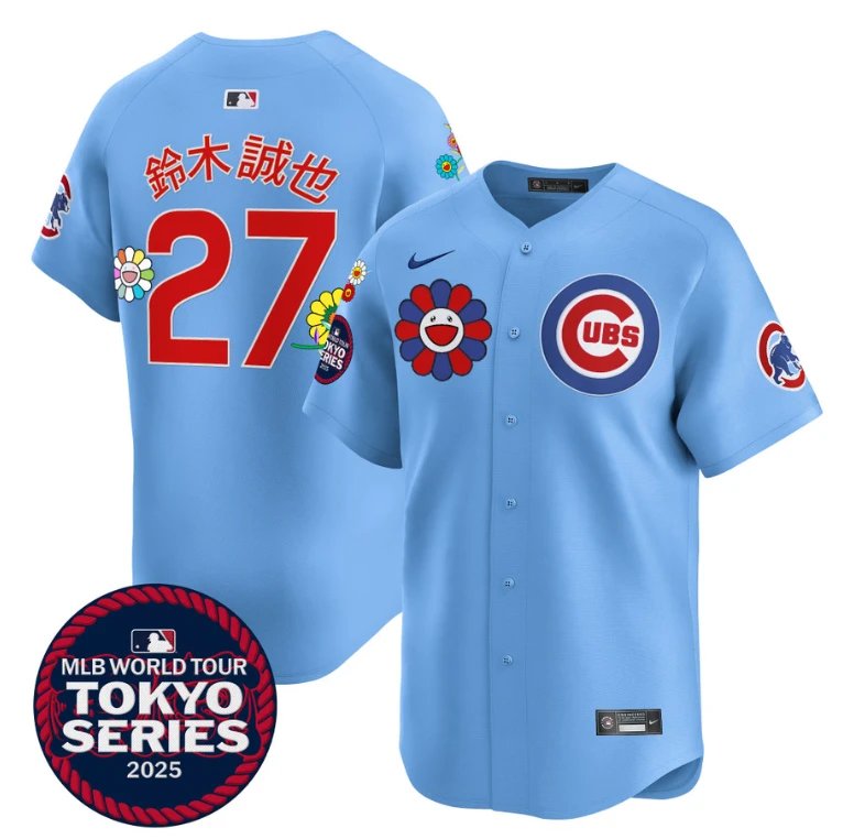 Seiya Suzuki (Kanji) Jersey #27 Chicago Cubs Tokyo Series 2025 Vapor Limited Stitched Blue by My Store