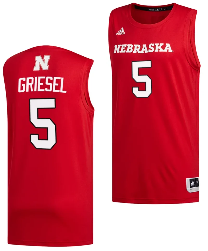 Sam Griesel Jersey #5 Nebraska Cornhuskers Basketball Swingman 2023-24 Red by My store basketball