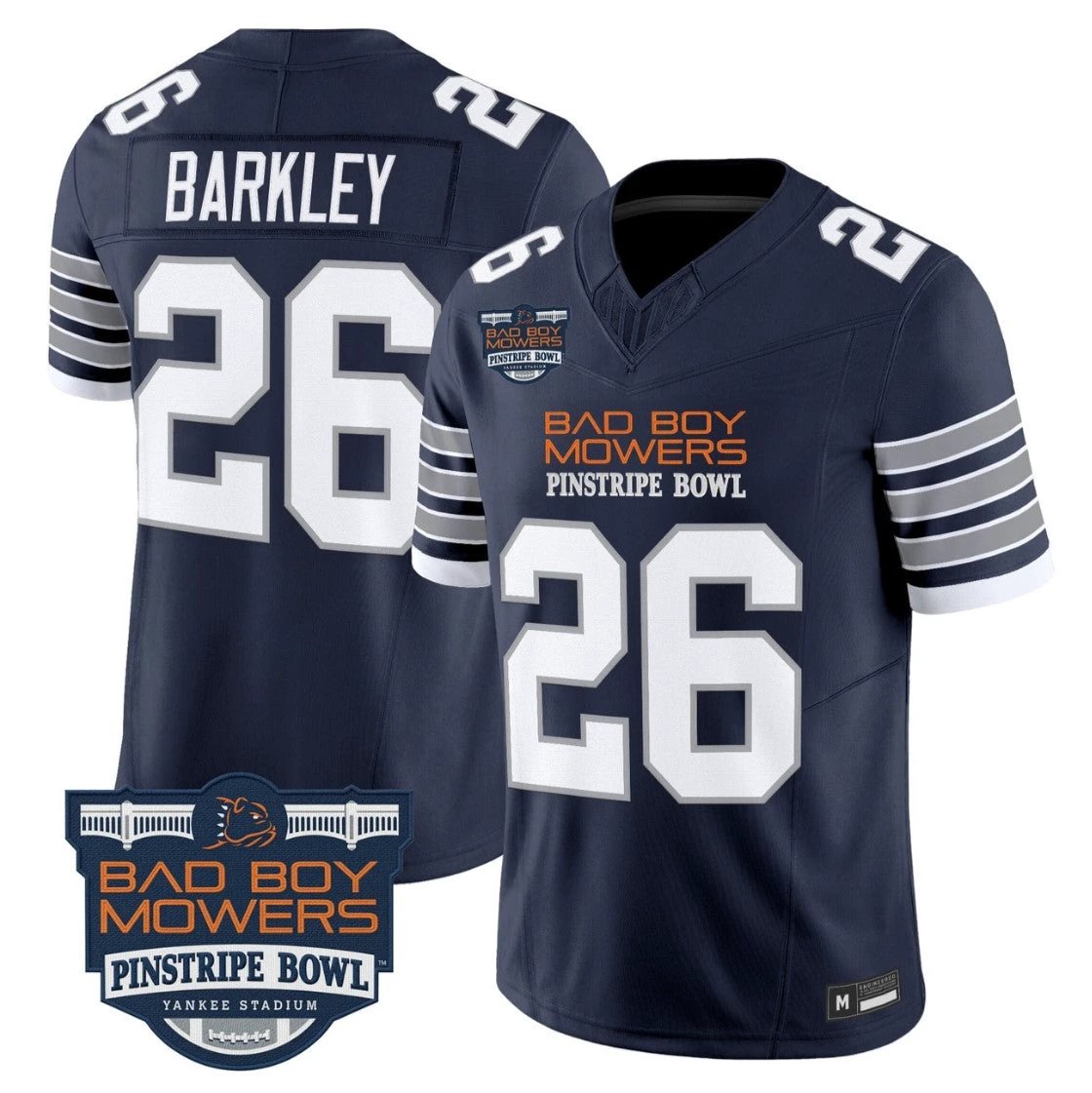 Saquon Barkley Jersey #26 Penn State 2025 Pinstripe Bowl V2 Stitched Navy by NCAA Football Jersey