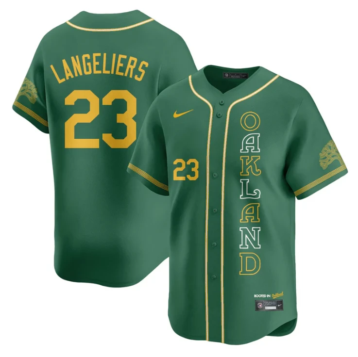 Shea Langeliers Jersey #23 Oakland Athletics City Connect Concept Stitched Green by My Store