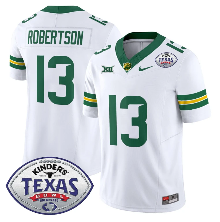 Sawyer Robertson Jersey #13 Baylor Bears 2024 Texas Bowl Football Stitched White by My Store