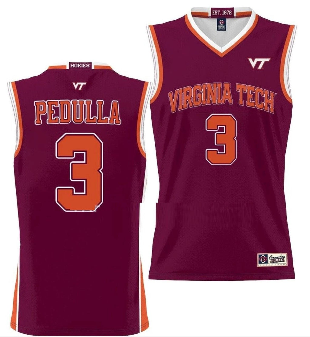 Sean Pedulla Jersey Virginia Tech Hokies College Basketball NIL Pick-A-Player Maroon #3 by My store basketball