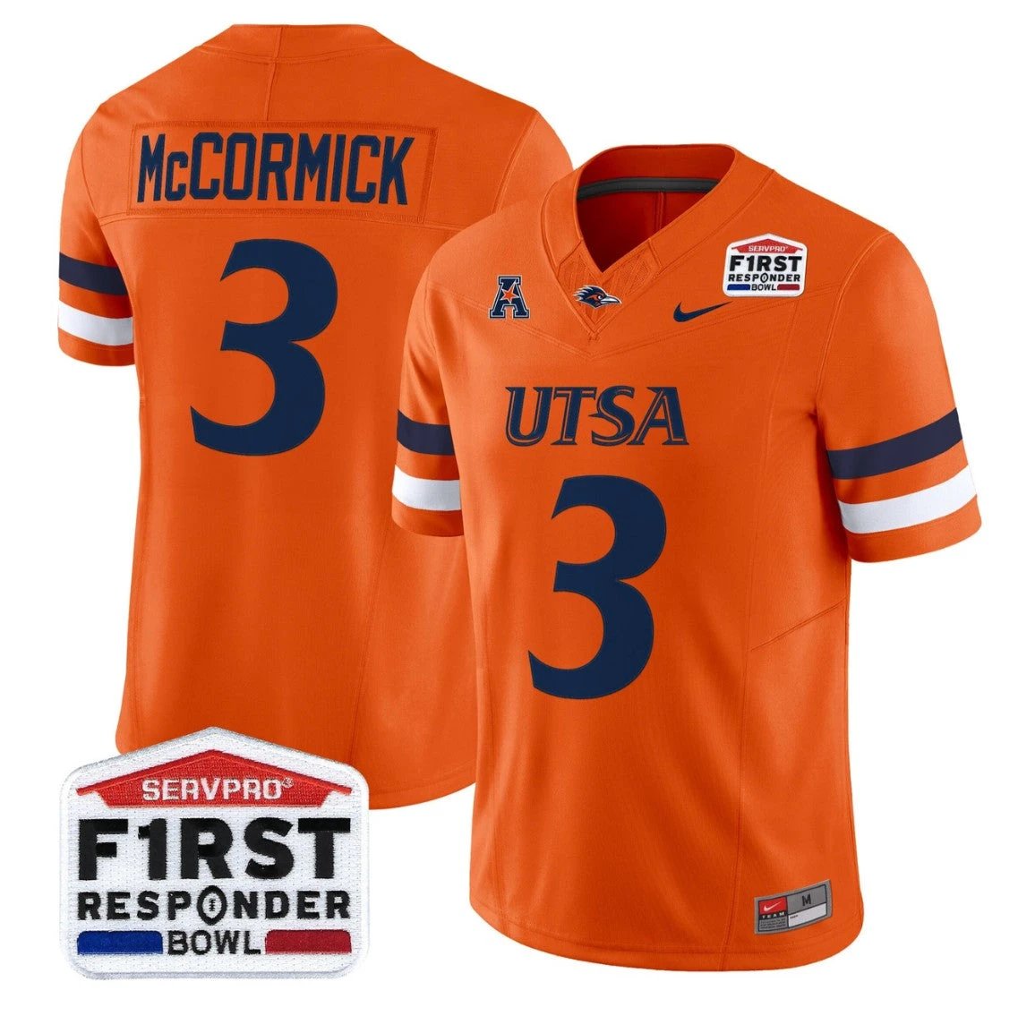 Sincere McCormick Jersey #3 UTSA Roadrunners 2025 First Responder Bowl by My Store NCAA Football Jerseys