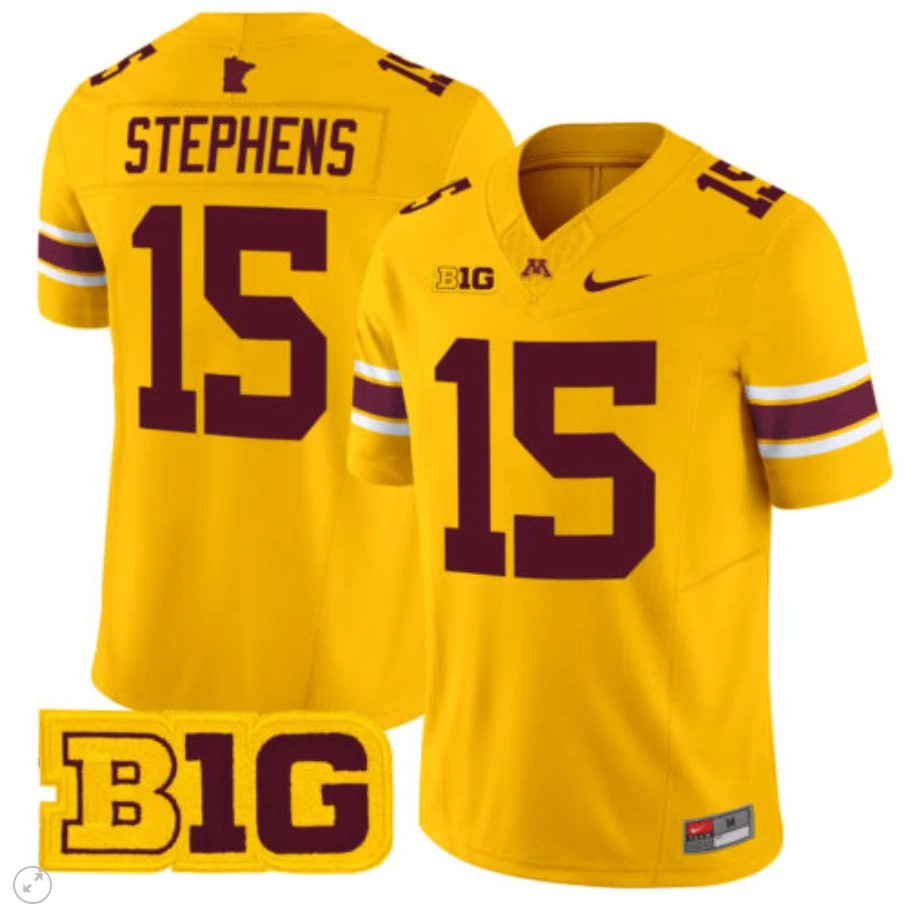 Sandy Stephens Jersey #15 Minnesota Golden Gophers Vapor Limited Football Gold by My Store