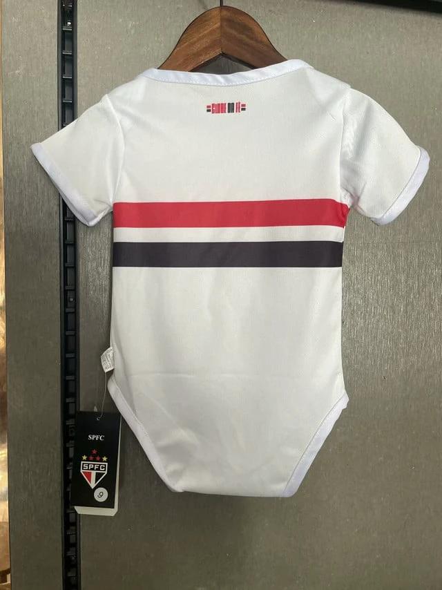 São Paulo FC 2025-26 Little Tricolor Supporter Soccer Baby Bodysuit – White by Soccer Jersey