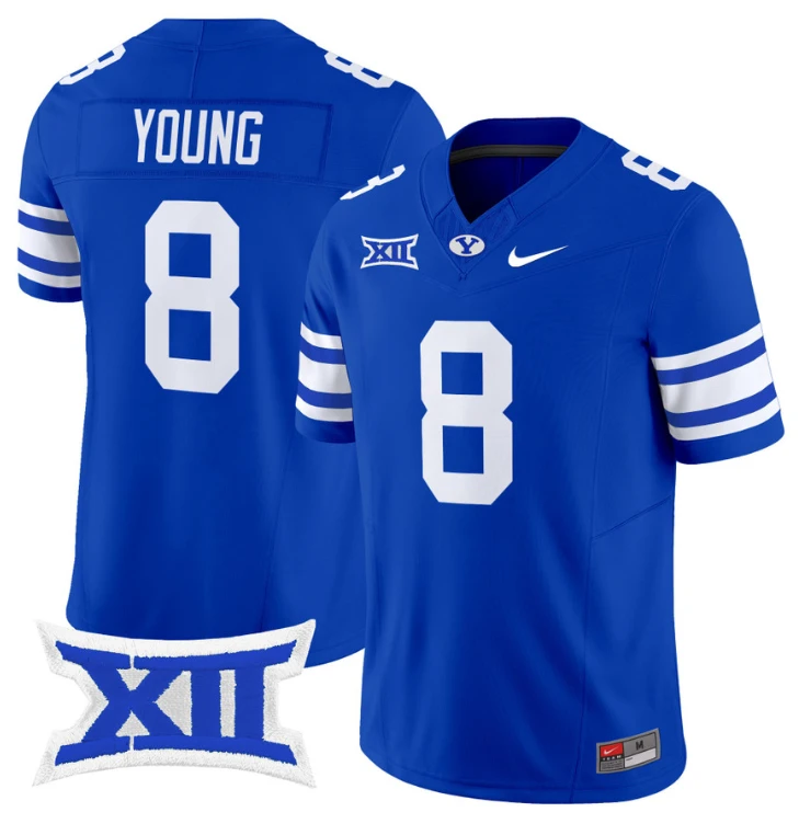 Steve Young Jersey #8 BYU Cougars Vapor Limited College Football Stitched Royal by My Store