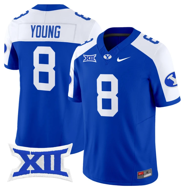 Steve Young Jersey #8 BYU Cougars Vapor Limited College Football Stitched Royal Alternate by My Store