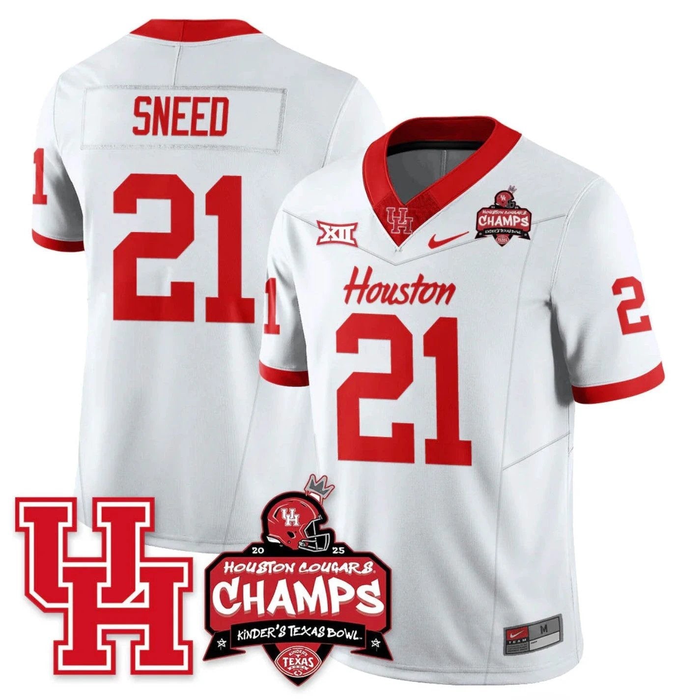 Stacy Sneed Jersey #21 Houston Cougar 2025 Texas Bowl Champions Stitched White by NCAA Football Jersey