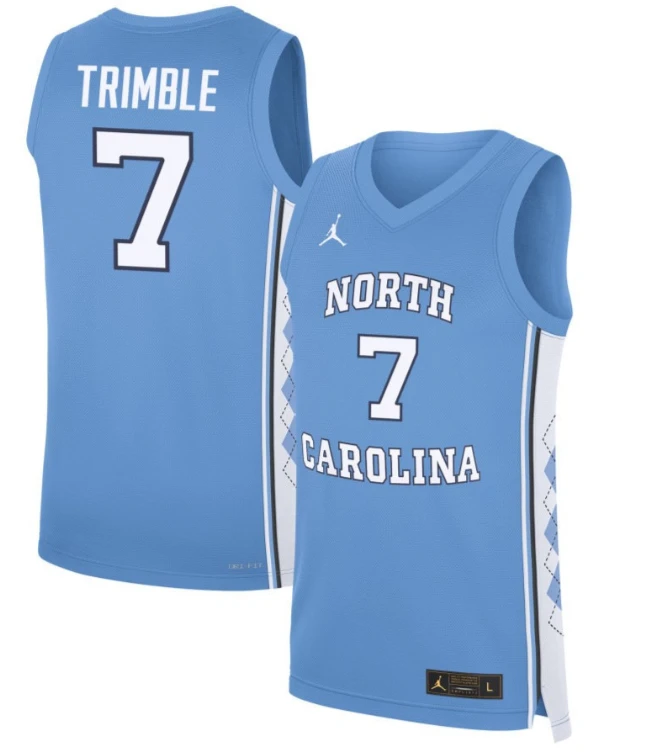 Seth Trimble Jersey #7 North Carolina Tar Heels Basketball Blue by My store basketball