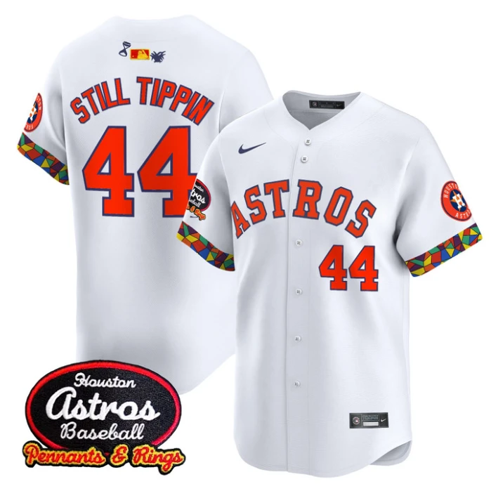 Still Tippin Jersey #44 Houston Astros x El Tiempo Cantina Vapor Premier Limited Stitched White by My Store