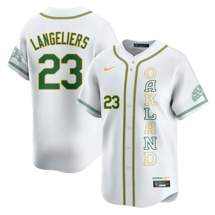 Shea Langeliers Jersey #23 Oakland Athletics City Connect Concept Stitched White by My Store