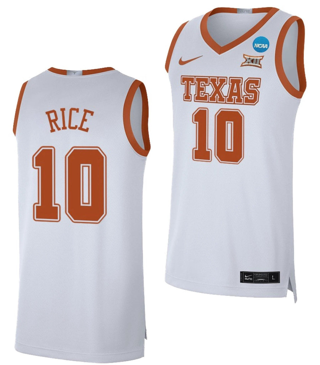 Sir'Jabari Rice Jersey Texas Longhorns College Basketball 2023 NCAA March Madness White #12 by My store basketball