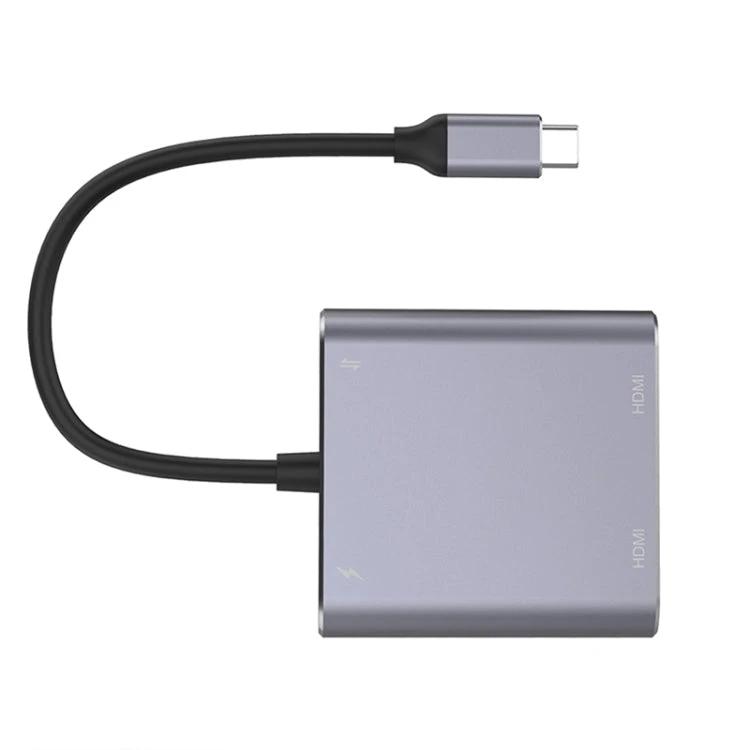4 in 1 Type-C to Dual HDMI + USB + Type-C HUB Adapter by BowLift