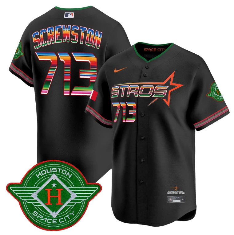Screwston Jersey #713 Astros 2025 City Connect Mexico Vapor Premier Limited Stitched Black by My Store