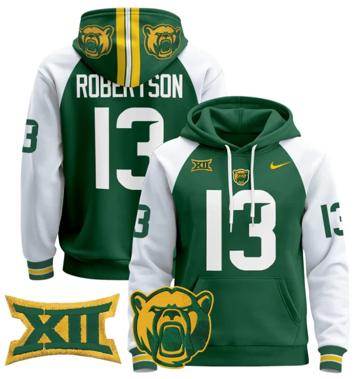 Sawyer Robertson Hoodie #13 Baylor Bears 2024 Pullover Stitched by Hoodie Pullover