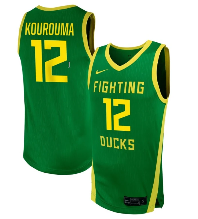 Salimatou Kourouma Jersey #12 Oregon Ducks NIL Basketball Green by My store basketball