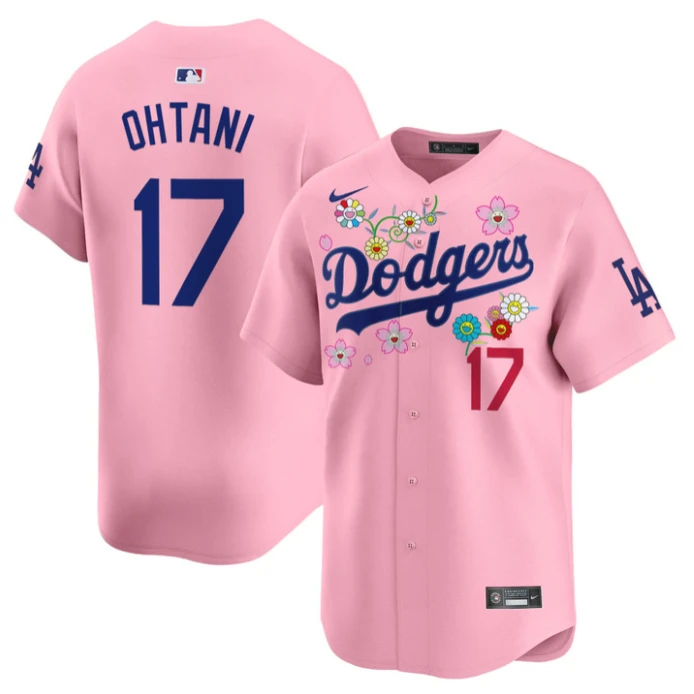Shohei Ohtani (Kanji) Jersey #17 Dodgers x Takashi Murakami 2025 Vapor Stitched Cherry Blossom by My Store