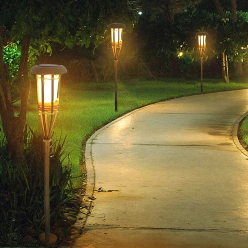 5-Piece Solar Torch Light Set – Flame Effect LED Garden Lights | Solar Powered & Weatherproof Outdoor Lighting by BowLift