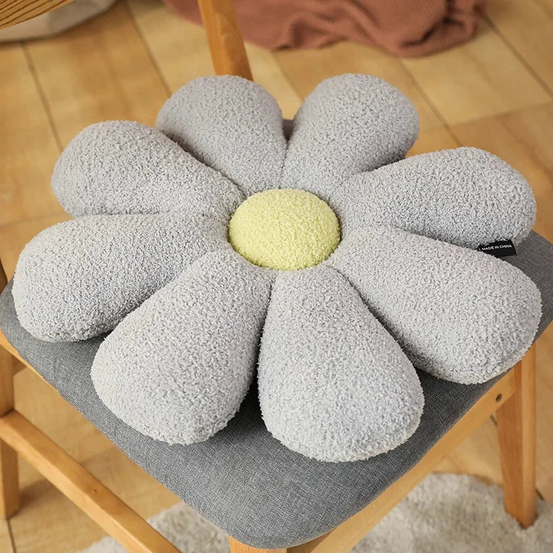 Boucle Plush Flower Cushion by Bowlift