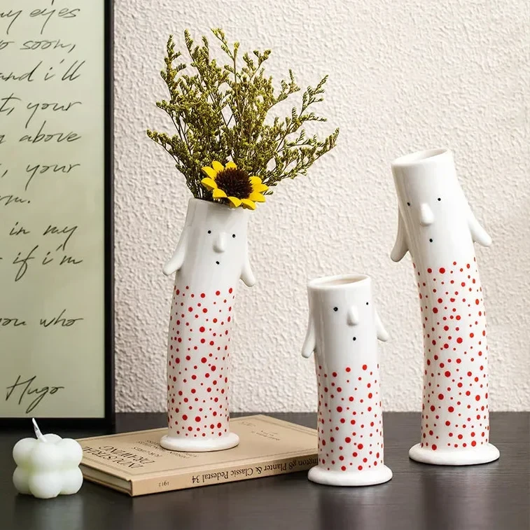 Lovely Cartoon Figures Ceramic Vase by Bowlift