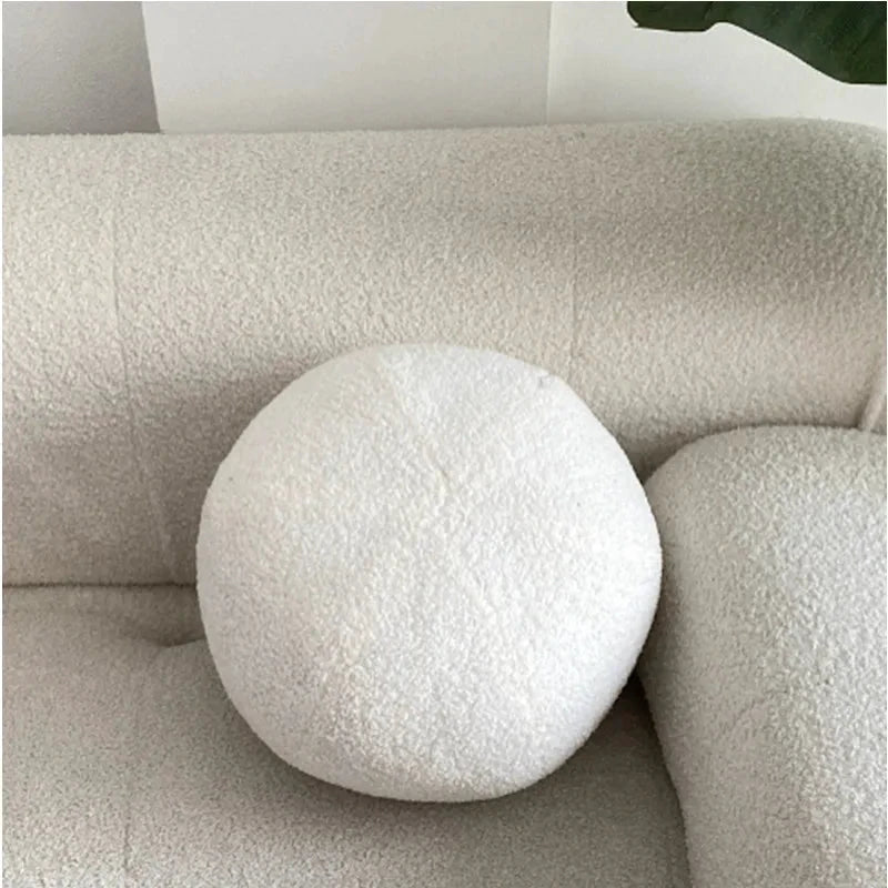 Nordic Bouclé Abstract Cushion – Minimalist Plush Pillow by Bowlift
