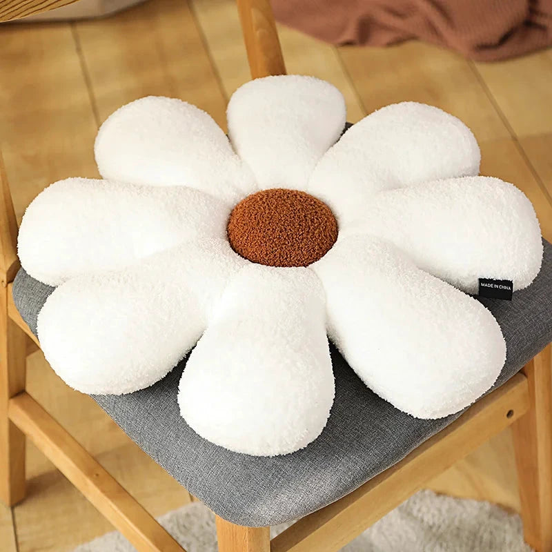 Boucle Plush Flower Cushion by Bowlift