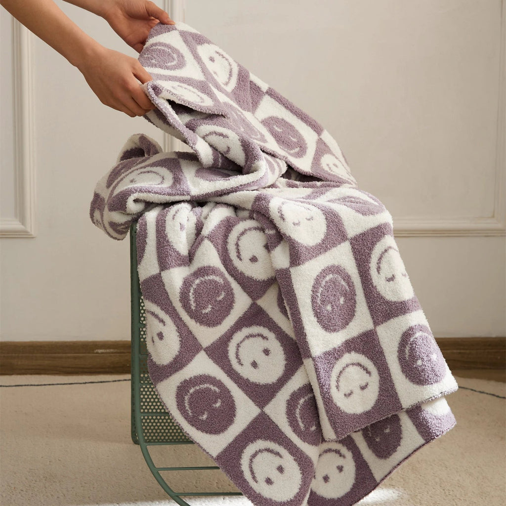 Smiley Checkered Blanket by Bowlift
