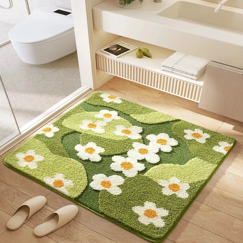 Flower Garden Bath Mat by Bowlift