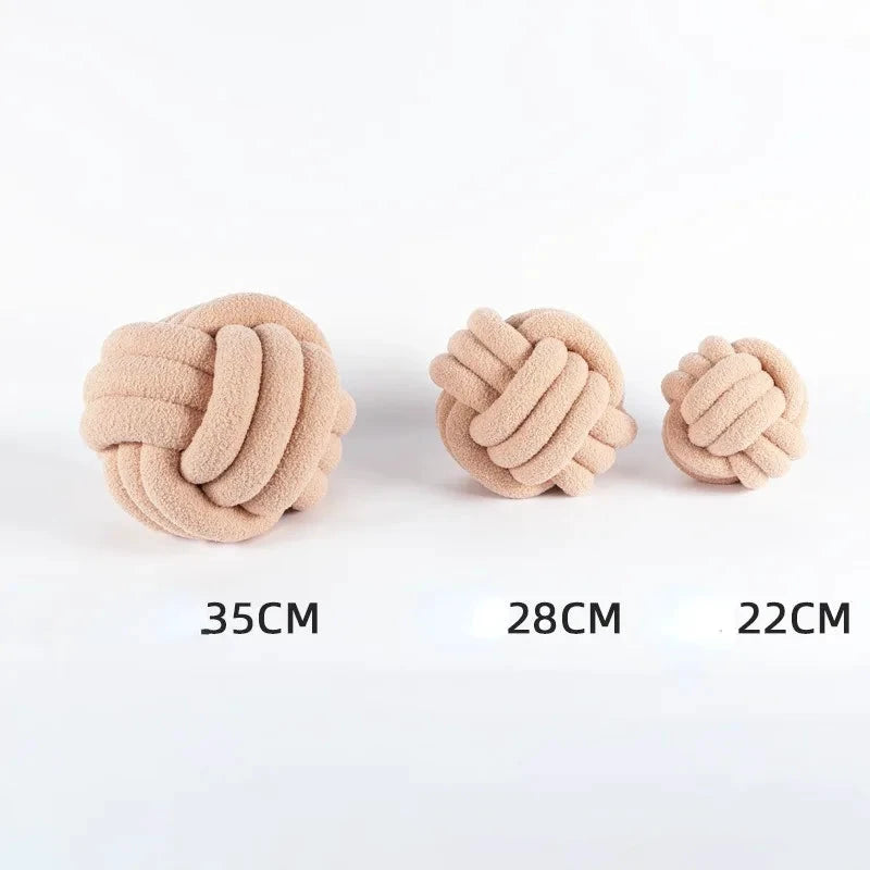 Boucle Rope Knot Ball Cushion by Bowlift