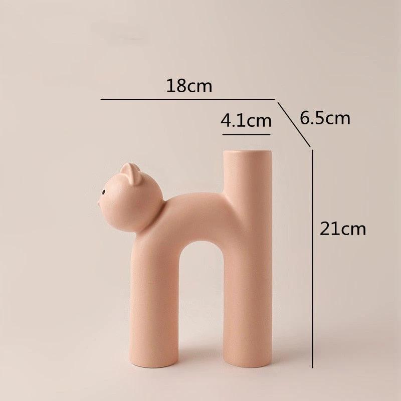 Ceramic Cat Vase by Bowlift
