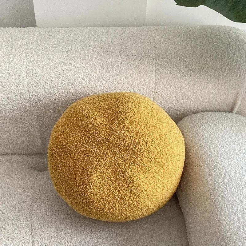 Nordic Bouclé Abstract Cushion – Minimalist Plush Pillow by Bowlift
