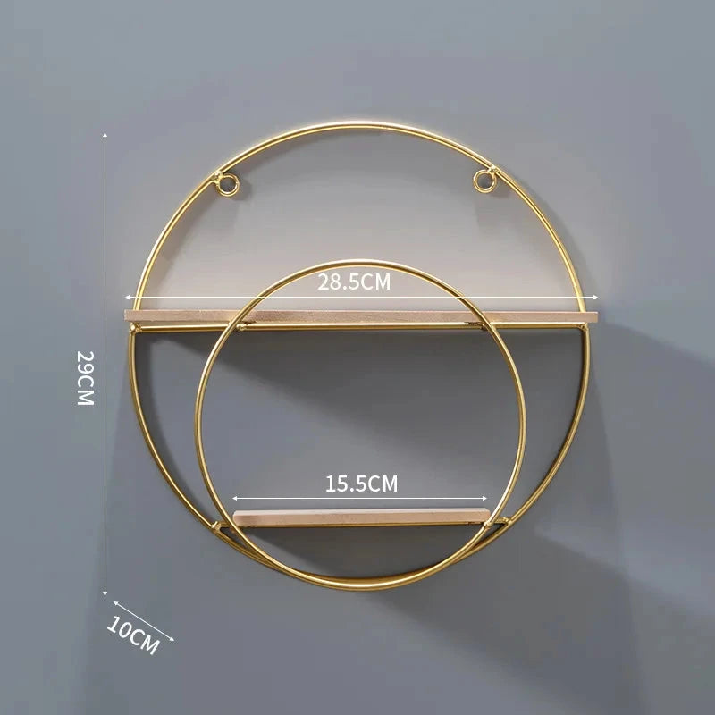 NordicWave Double Circle Wall Shelf – Scandinavian Floating Shelf for Home Décor & Storage by BowLift