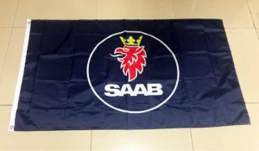 Saab Car Flag 3X5 Ft Polyester Banner USA 90x150cm by flagsjustdoit