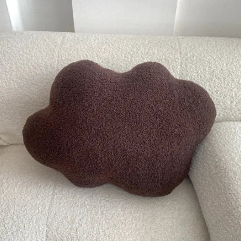 Nordic Bouclé Abstract Cushion – Minimalist Plush Pillow by Bowlift