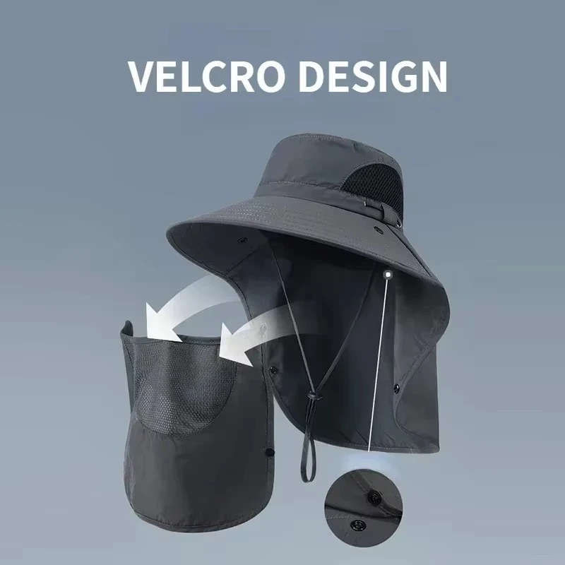 UV Protection Outdoor Sun Hat with Wide Brim and Neck Flap for Hiking, Fishing, and Camping by BowLift