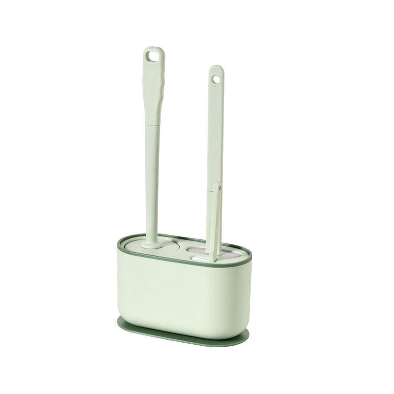 Wall-Mounted Toilet Cleaner Drainer Brush Set by BowLift