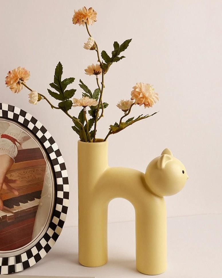 Ceramic Cat Vase by Bowlift