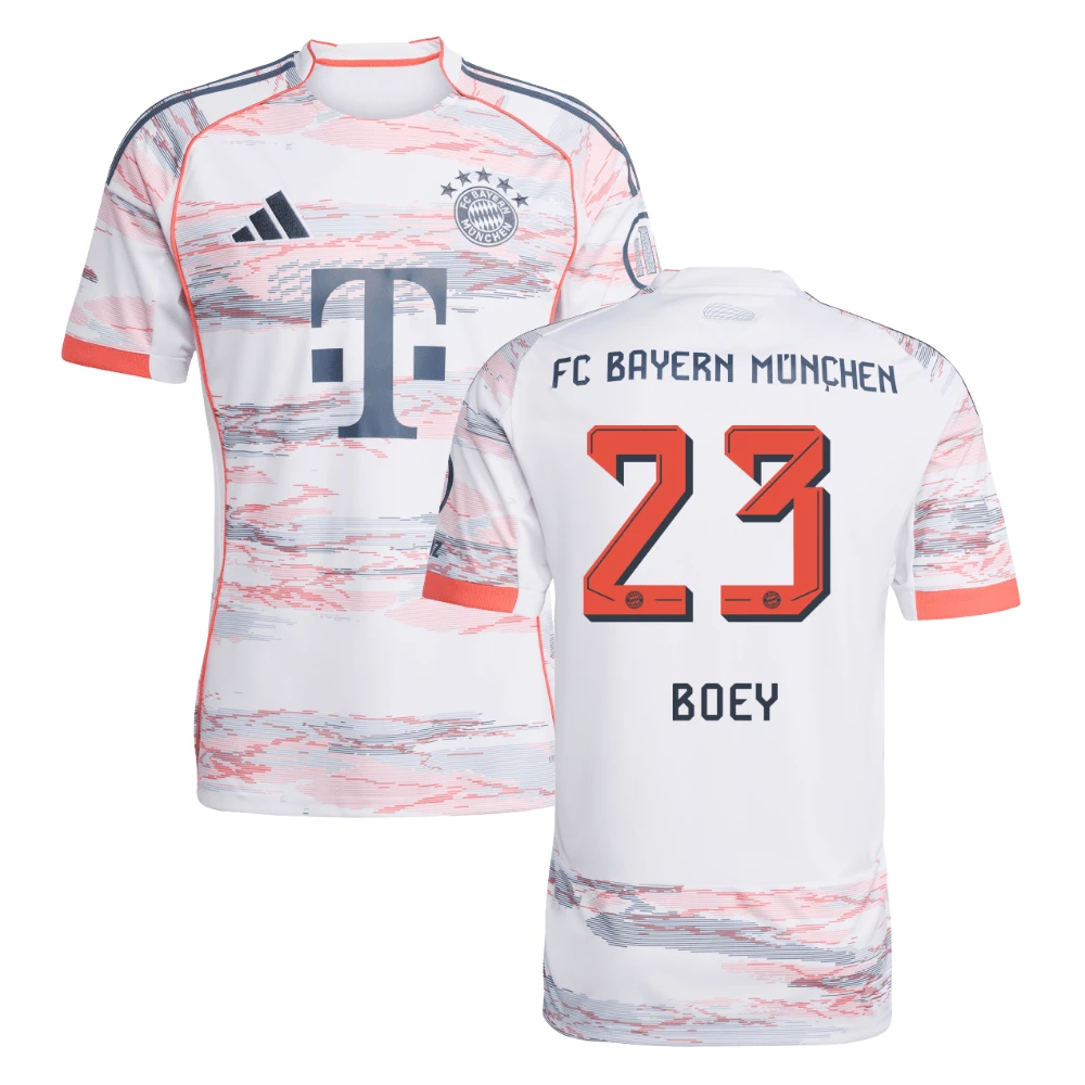 Sacha Boey #23 Bayern Munich 2025-26 Away Men Jersey – White by Soccer Jersey