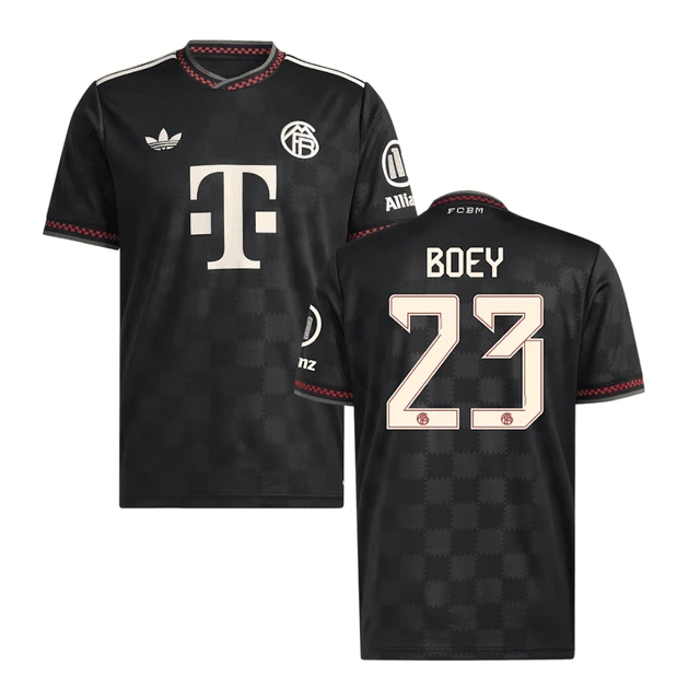 Sacha Boey #23 Bayern Munich 2025-26 Third Men Jersey – Black by Soccer Jersey