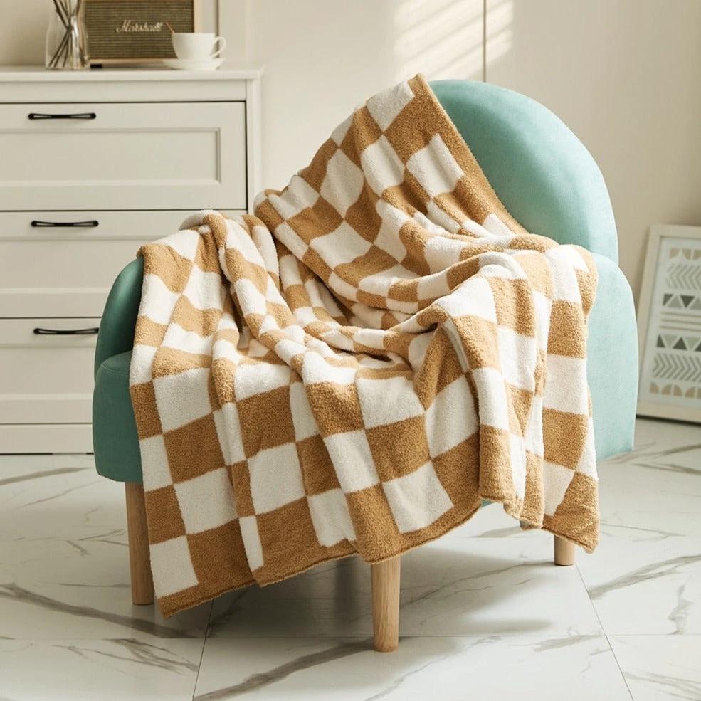 COLOURFUL CHECKERBOARD THROW by Bowlift