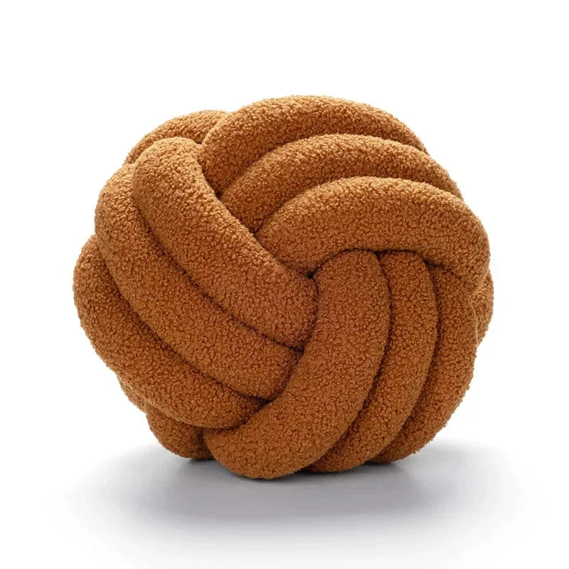 Boucle Rope Knot Ball Cushion by Bowlift