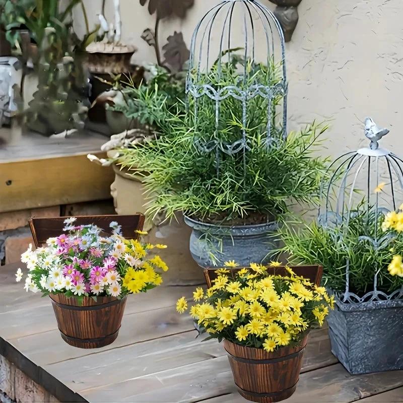 Classic garden flower pots with wood look Bowlift by Bowlift