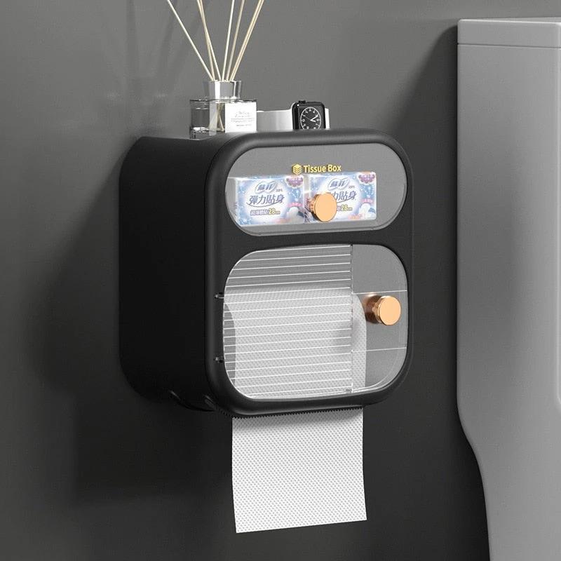 MultiBox Wall-Mounted Toilet Paper Towel Storage Box by BowLift