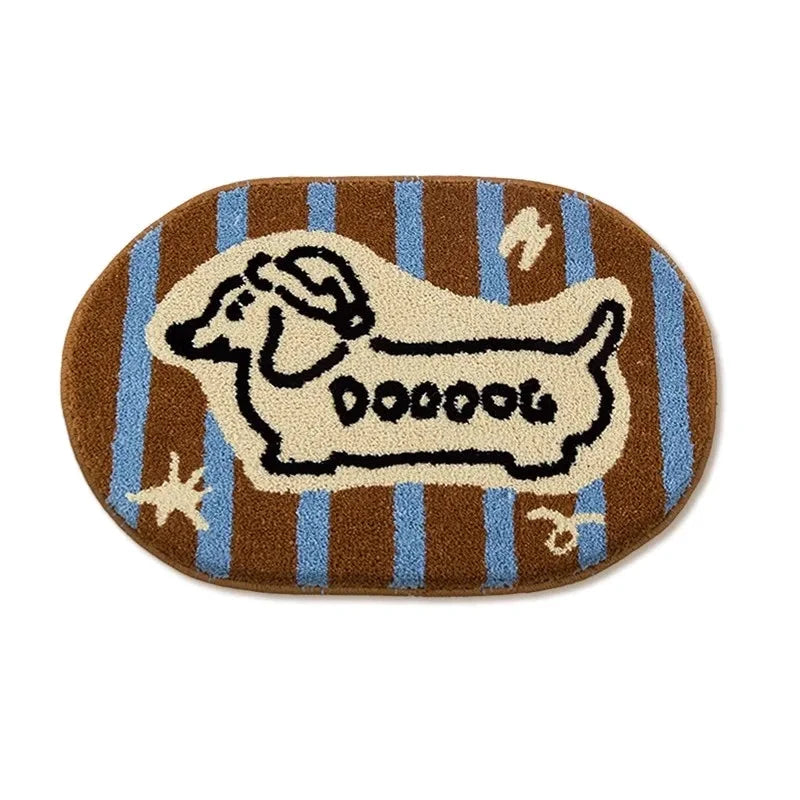 Tufted Dachshund Bathroom Mat by Bowlift