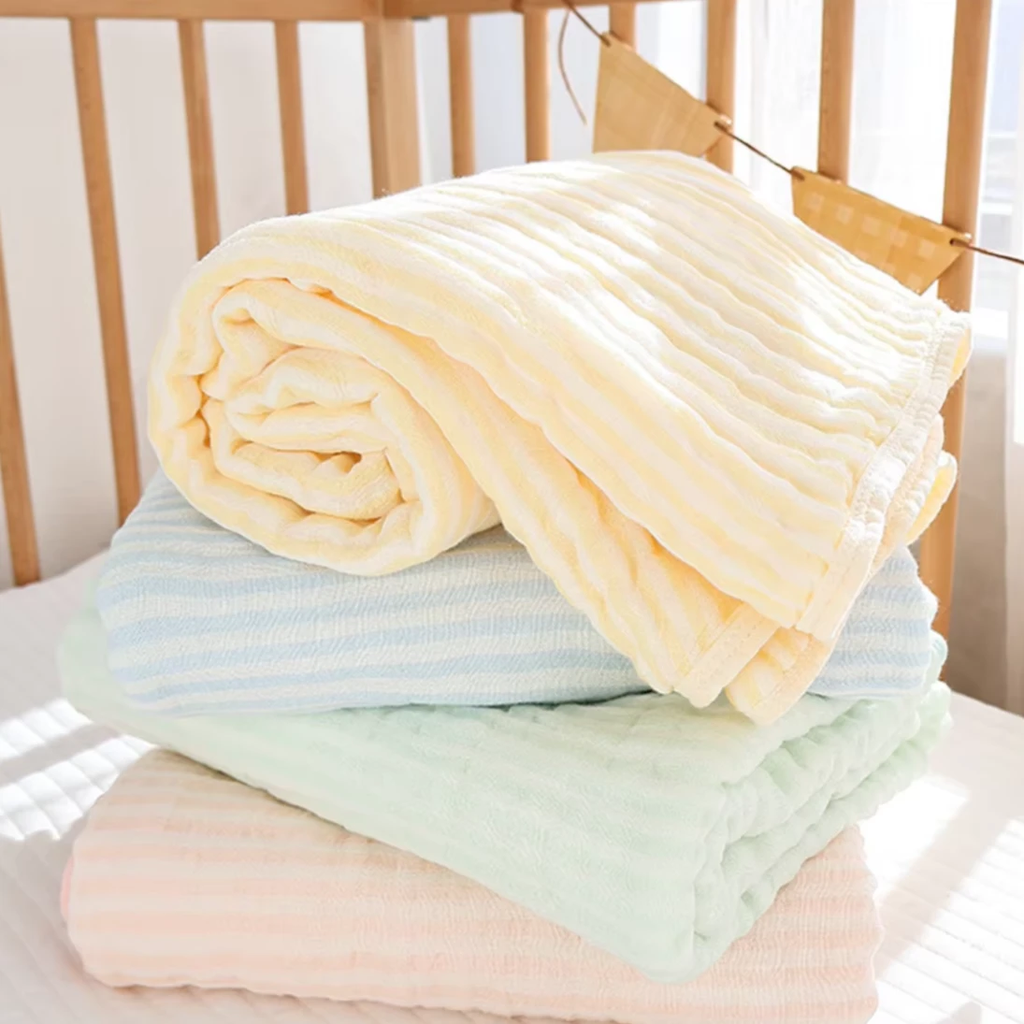 Premium 6-Layer Muslin Cotton & Bamboo Blend Baby Swaddle Blanket by BowLift