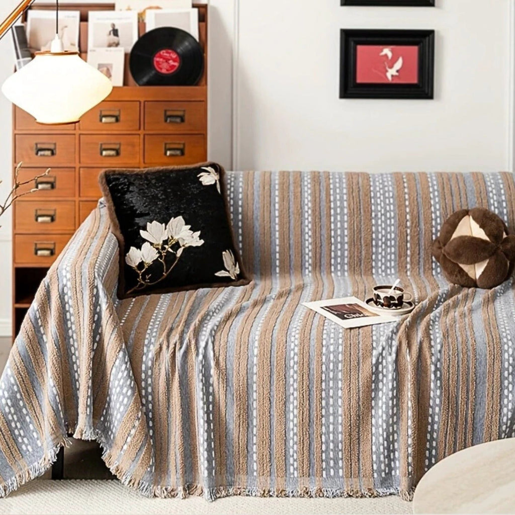 Sahara Style Plush Boho Sofa Cover Blanket by Casa & Beyond