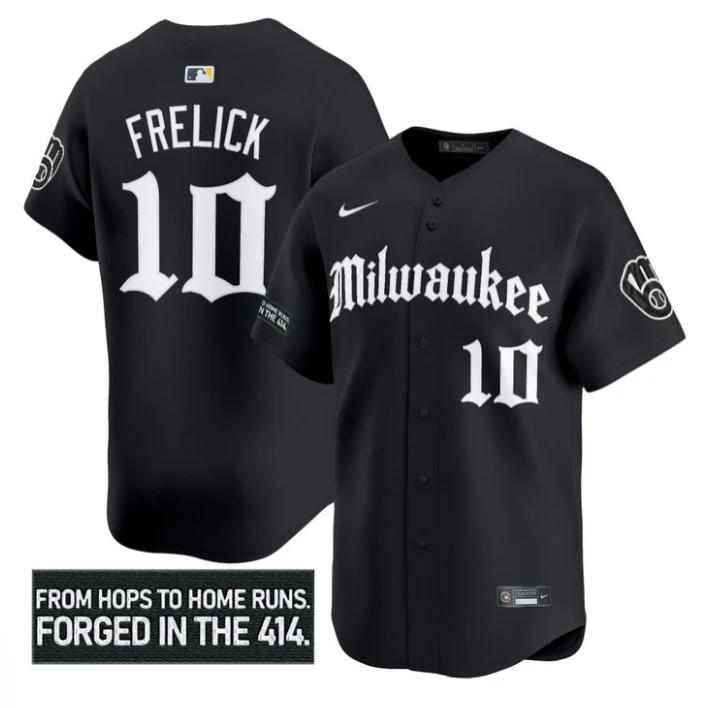 Sal Frelick Jersey #10 Milwaukee Brewers Gothic 414 Shadows Edition Black by My Store