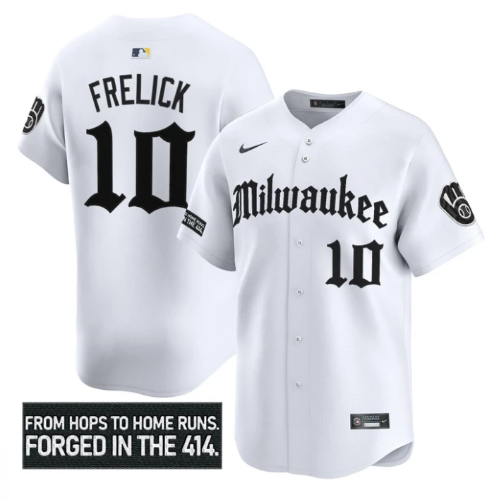Sal Frelick Jersey #10 Milwaukee Brewers Gothic 414 Shadows Edition White by My Store