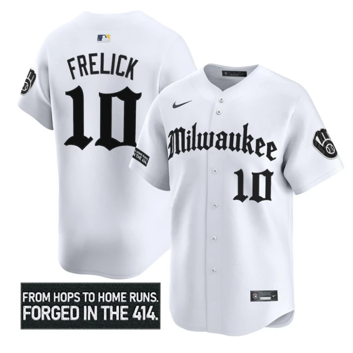 Sal Frelick Jersey #10 Milwaukee Brewers Gothic 414 Shadows Edition White by My Store