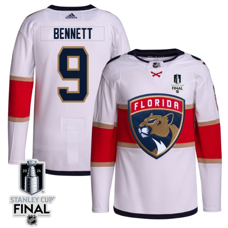 Sam Bennett 9 Florida Panthers 2024 STANLEY CUP Final Away Breakaway Jersey Men, White by Hockey David
